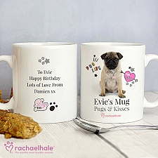 Personalised Rachael Hale Doodle Pug Mug Delivery to UK